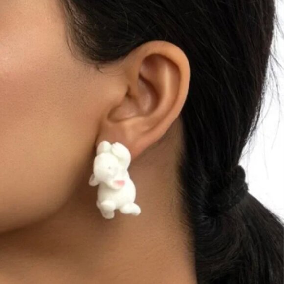 ⭐️💍 FREE Bunny Rabbit Easter Drop Hanging Cartoon Hipster Artsy Chic Earrings - Picture 1 of 10